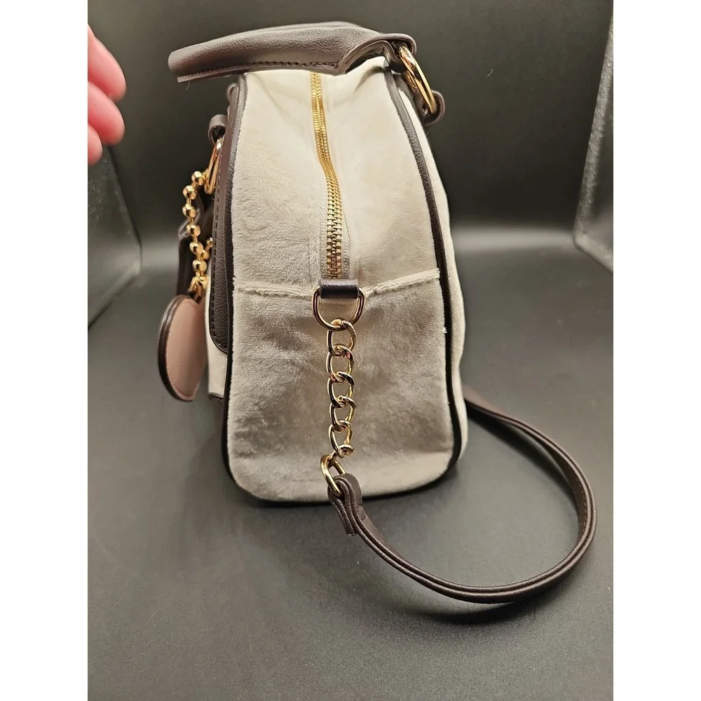 JUICY COUTURE Heritage Bowler Bag Velour Powder Blush Light Pink Y2K NWOT 02